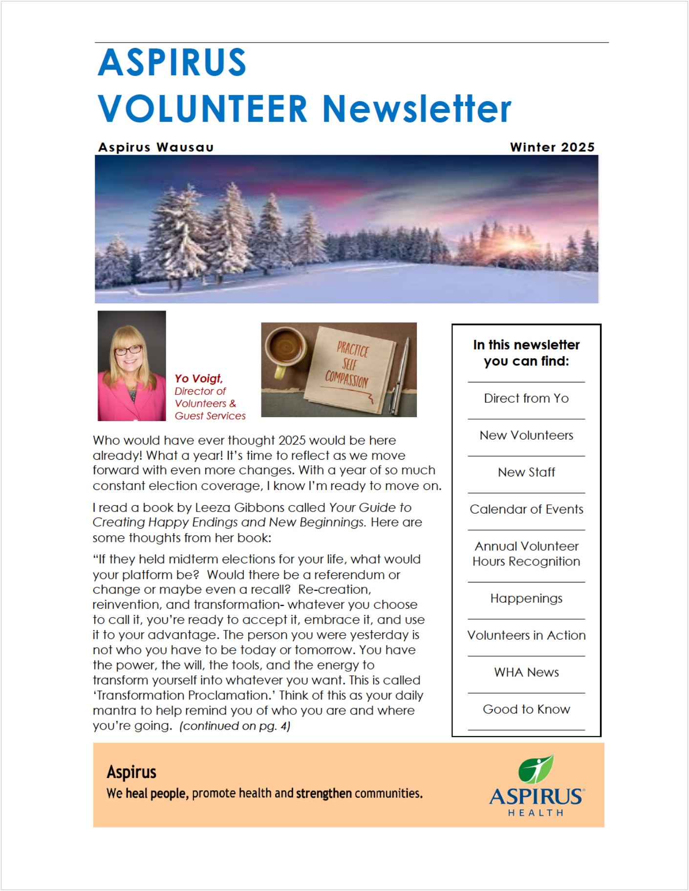 Aspirus Volunteer Newsletter - Winter 25